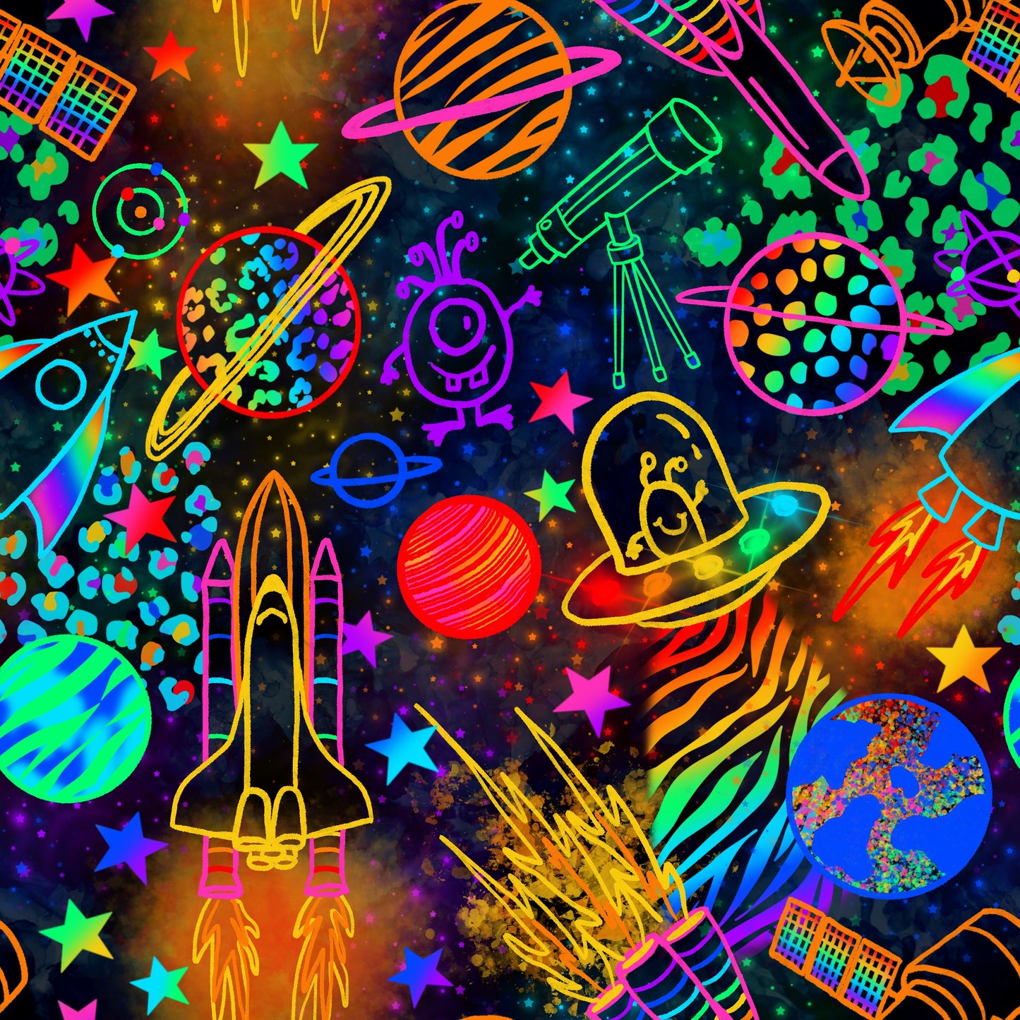 Kids Shorts (Space Doodle)