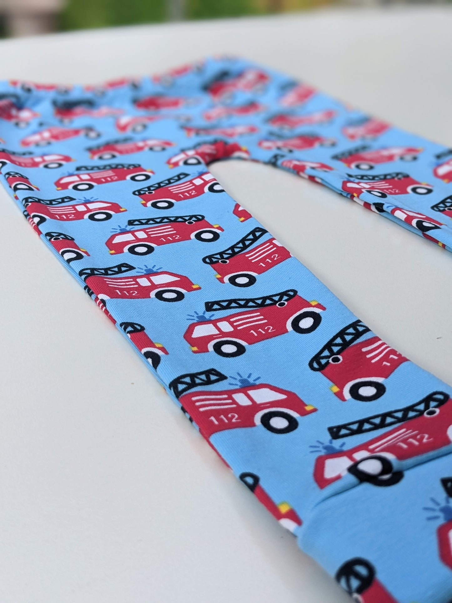 Kids Leggings - Blue Fire Trucks